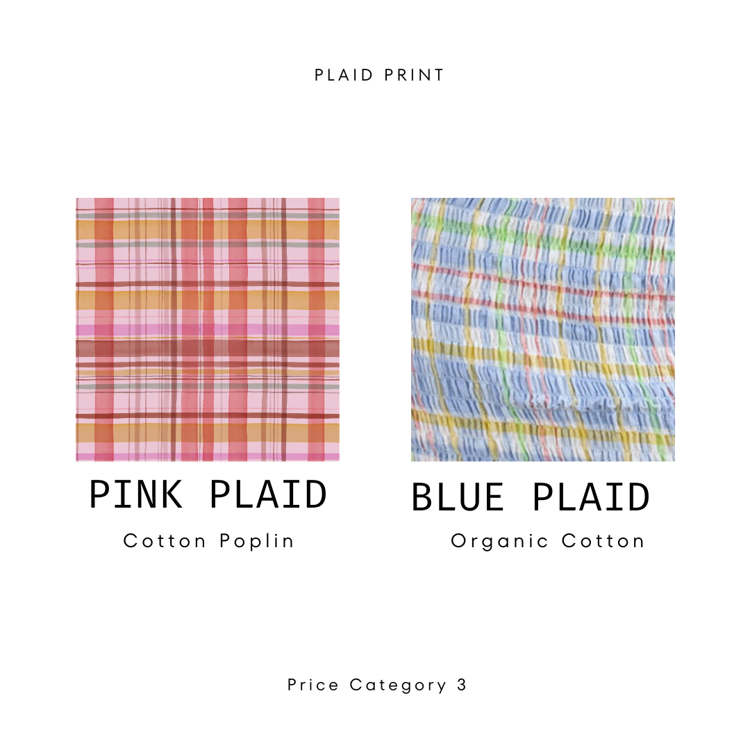 Alma Shirred Top - Plaid