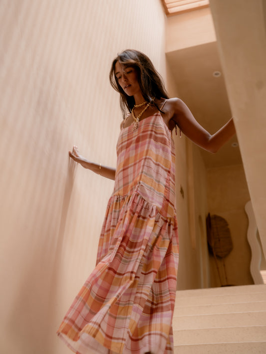 Adeline Dress - Pink Plaid