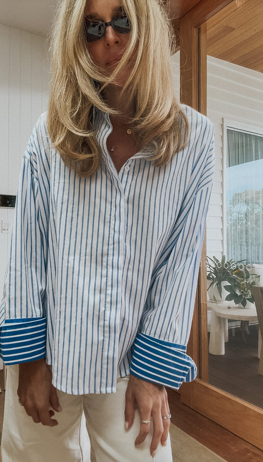 Contrast Shirt - Cotton Stripe