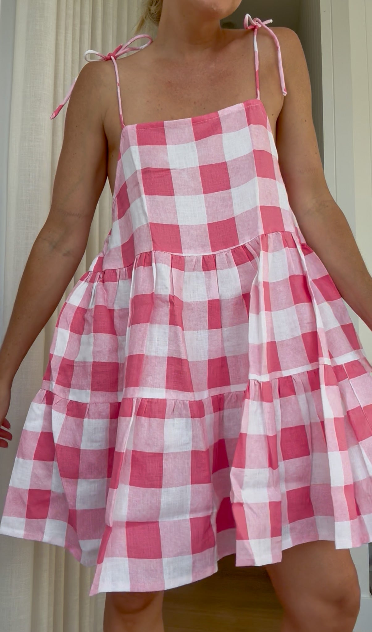 SALE Nikko Dress - PINK CHECK