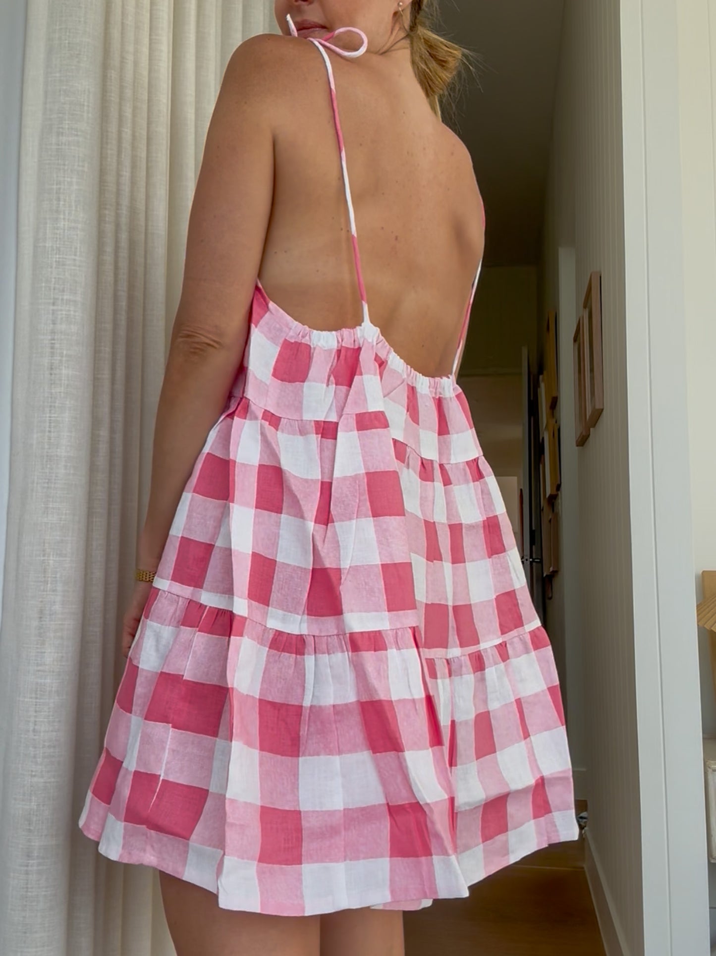 SALE Nikko Dress - PINK CHECK