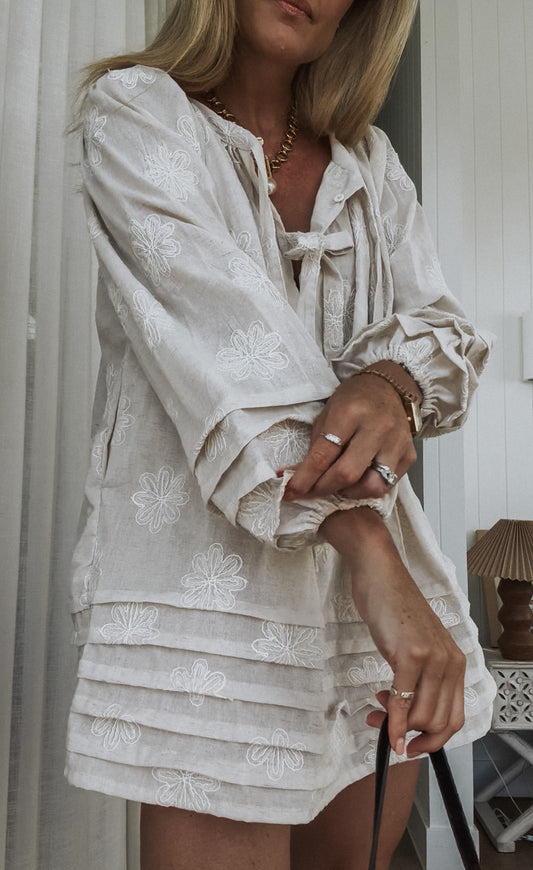 Sammie Dress - Daisy Embroidery