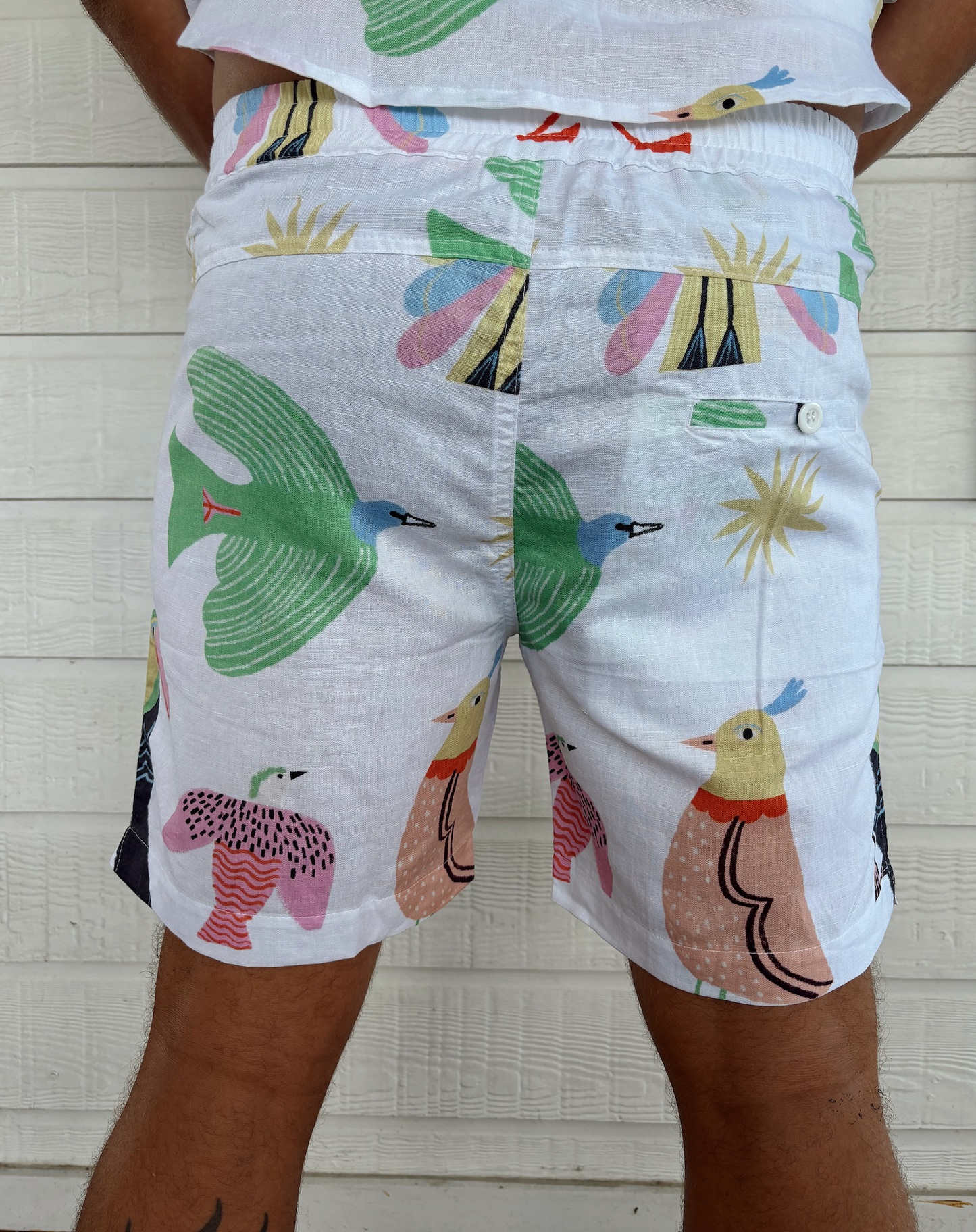Mitch Shorts - Printed Linen