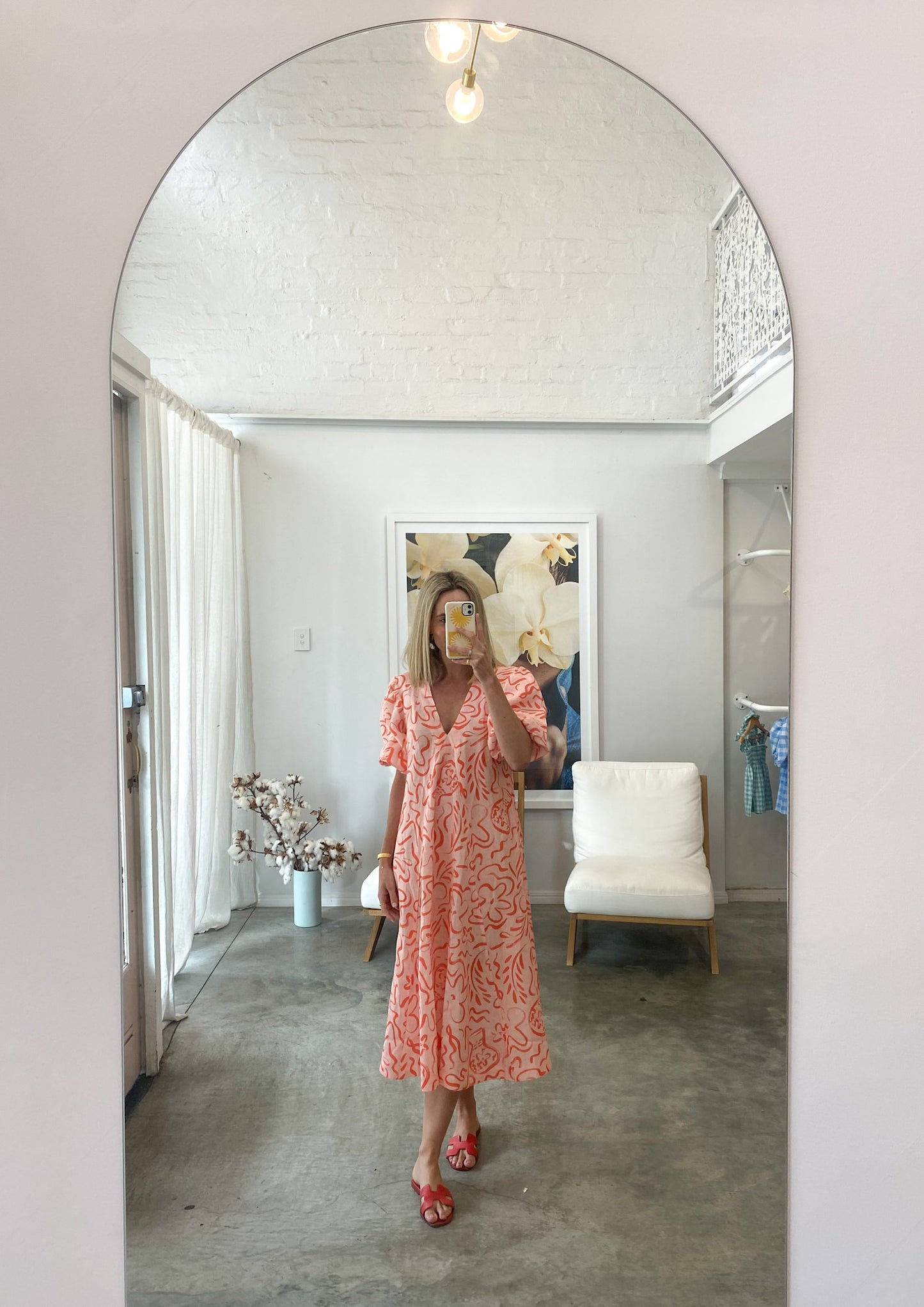 SALE Charlotte Dress - Printed Linen