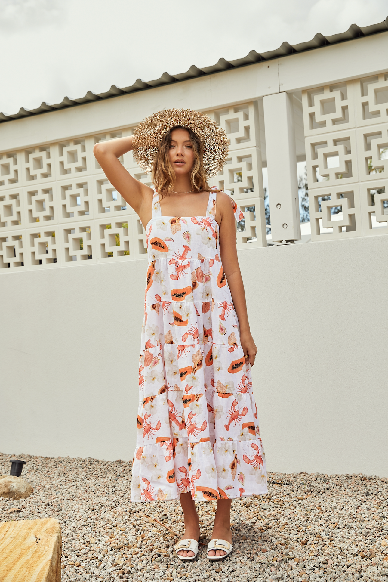 Yoli Dress - Printed Linen