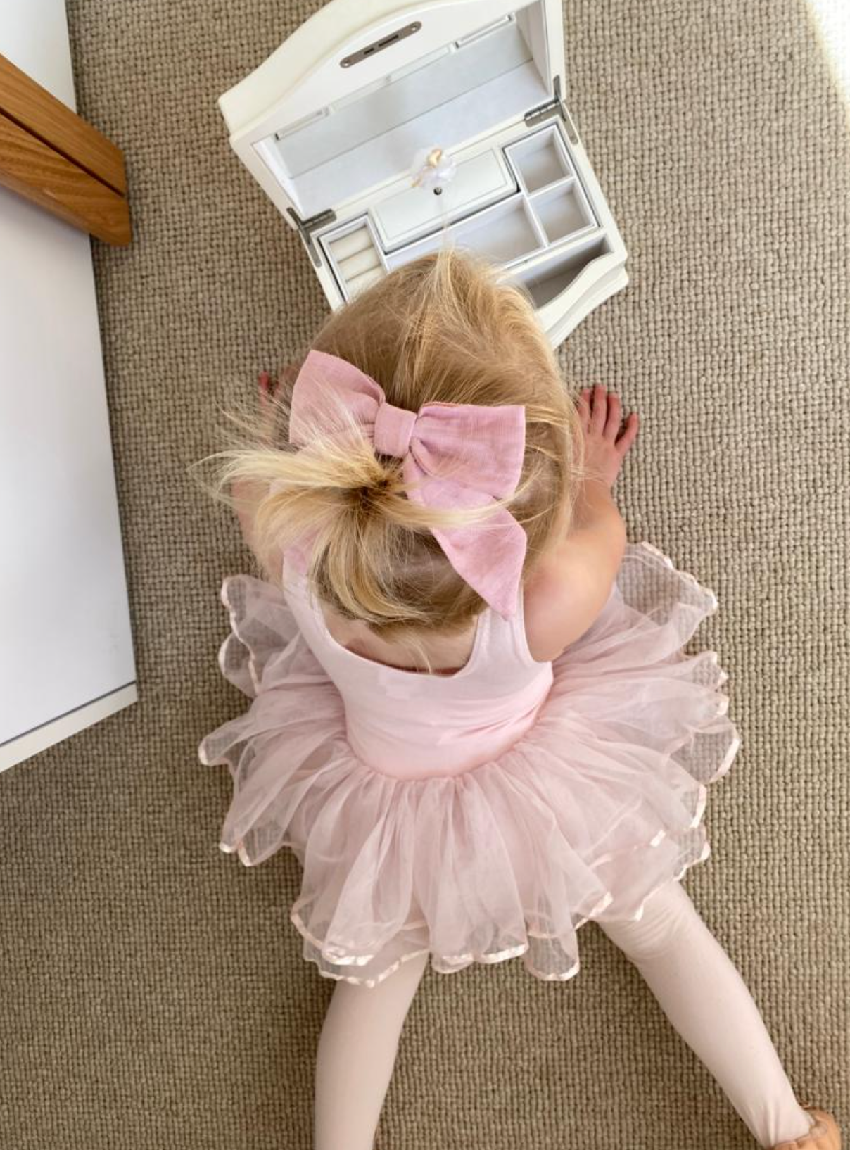 Girls Linen Bow Hair Clip - Large