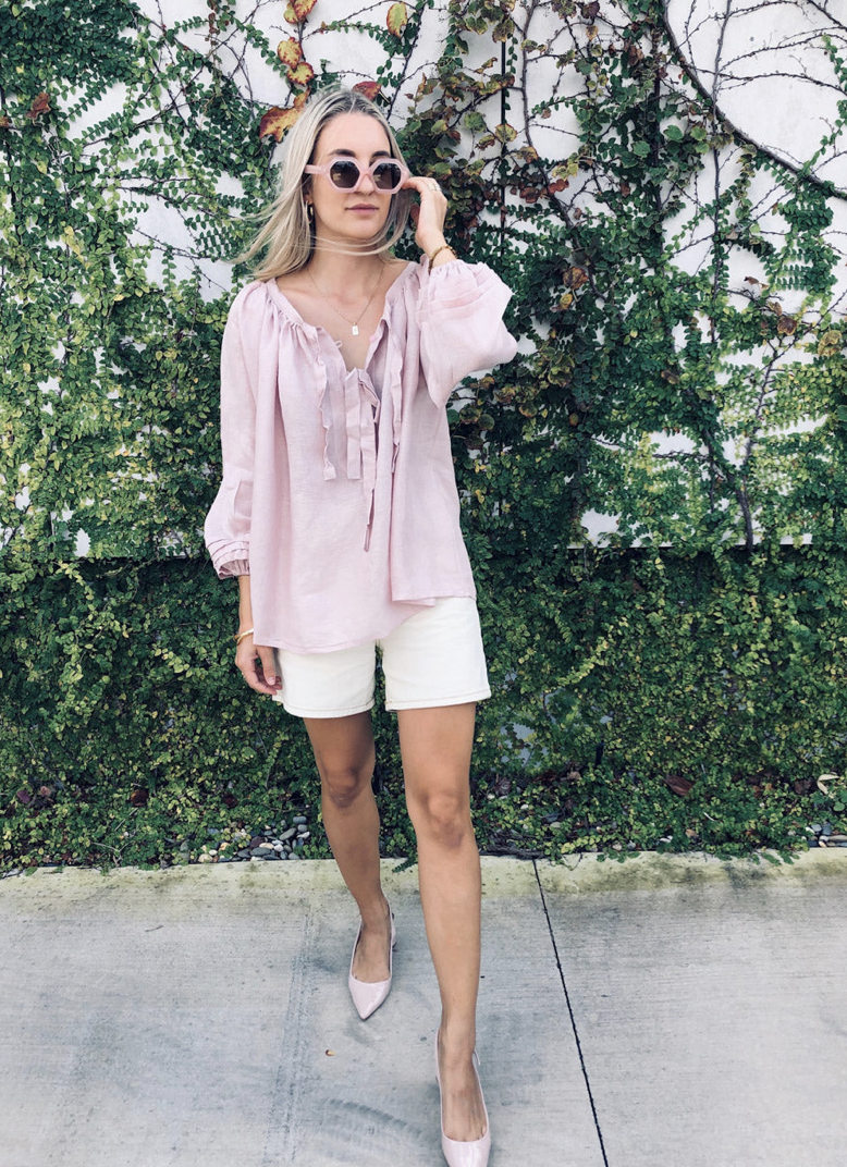 SALE Sammie Smock Top - Dust Pink