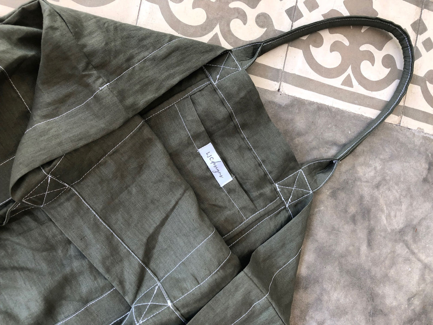 SALE Linen Beach Bag