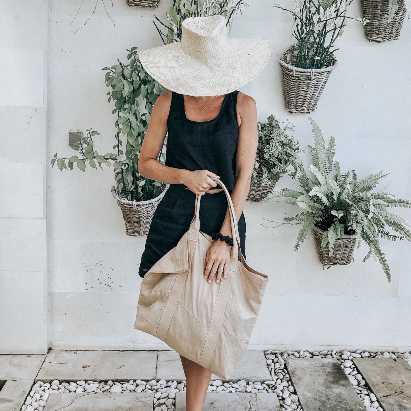 SALE Linen Beach Bag