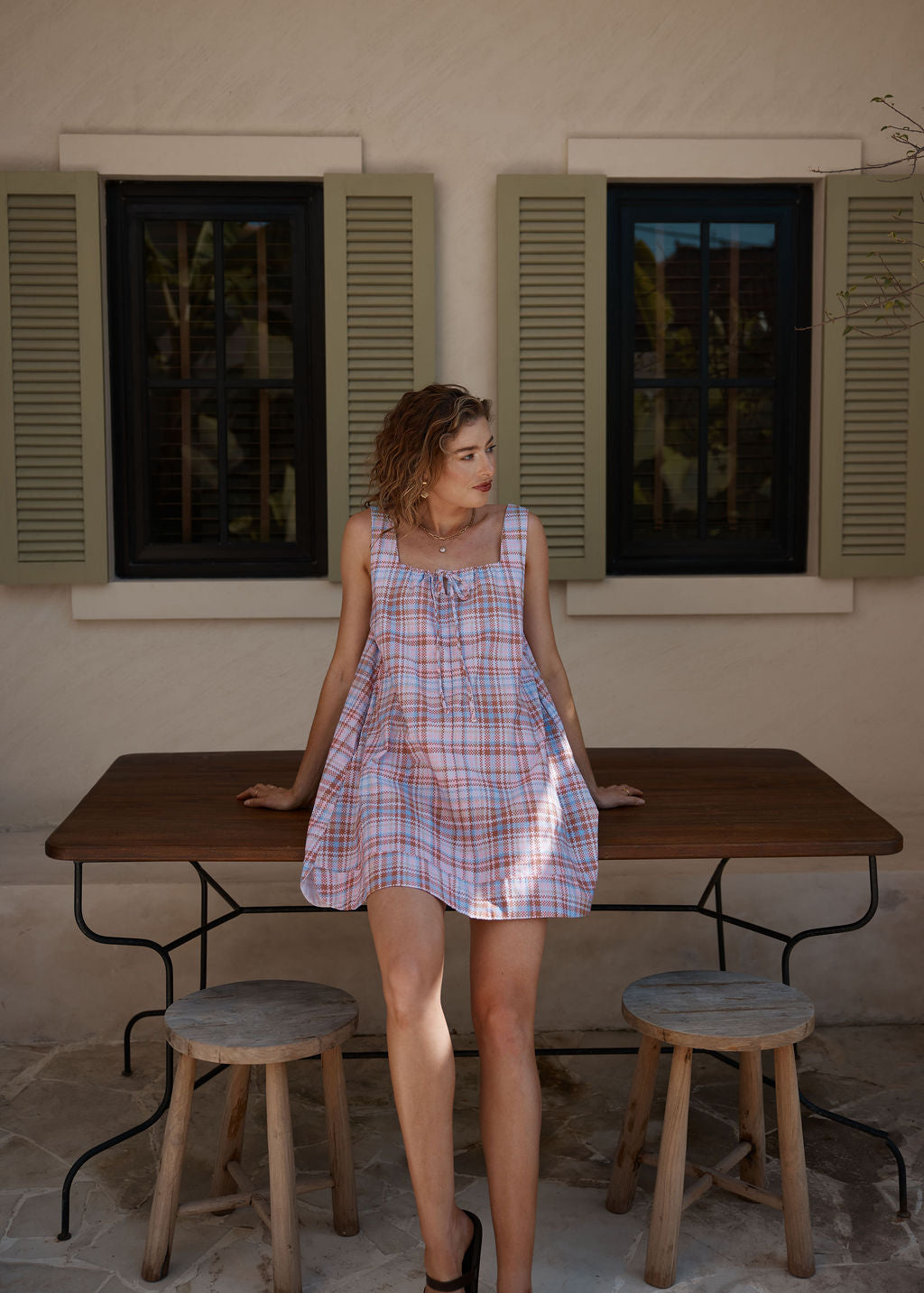 Noosa Dress - Static Plaid