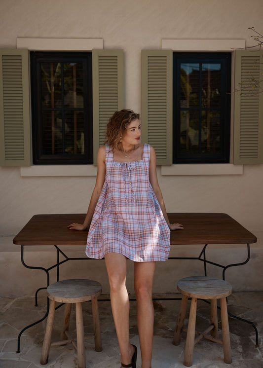 Noosa Dress - Static Plaid