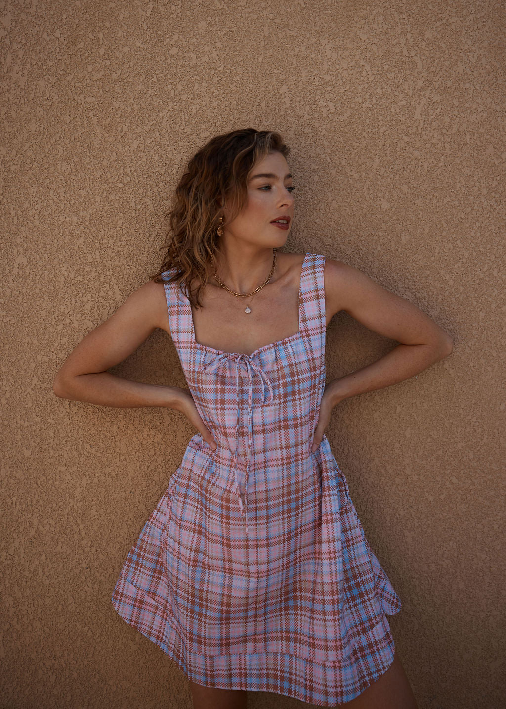 Noosa Dress - Static Plaid