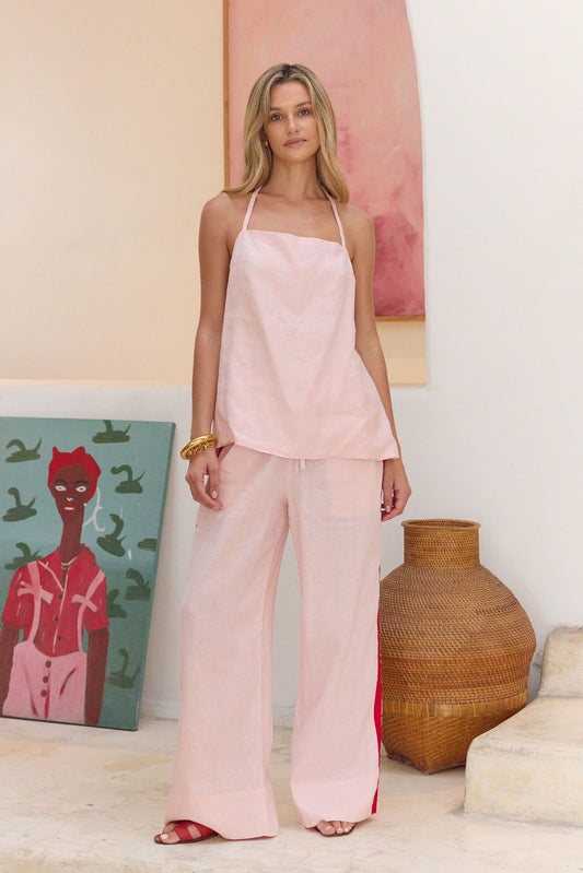 Flora Halter Top - Linen