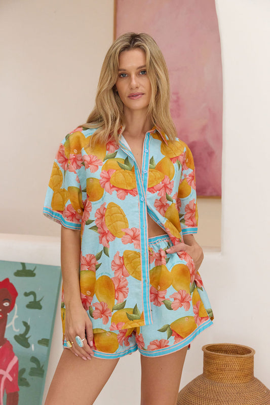 Jamie Top Printed Linen - Wholesale