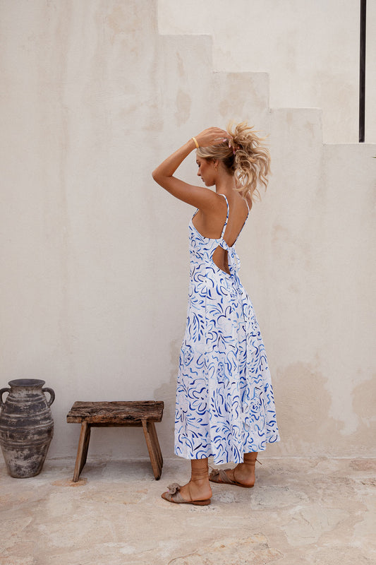 Delilah Dress Printed Linen - Wholesale