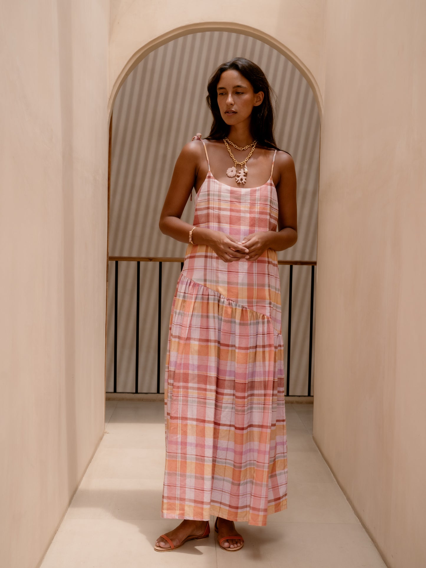 Adeline Dress - Pink Plaid