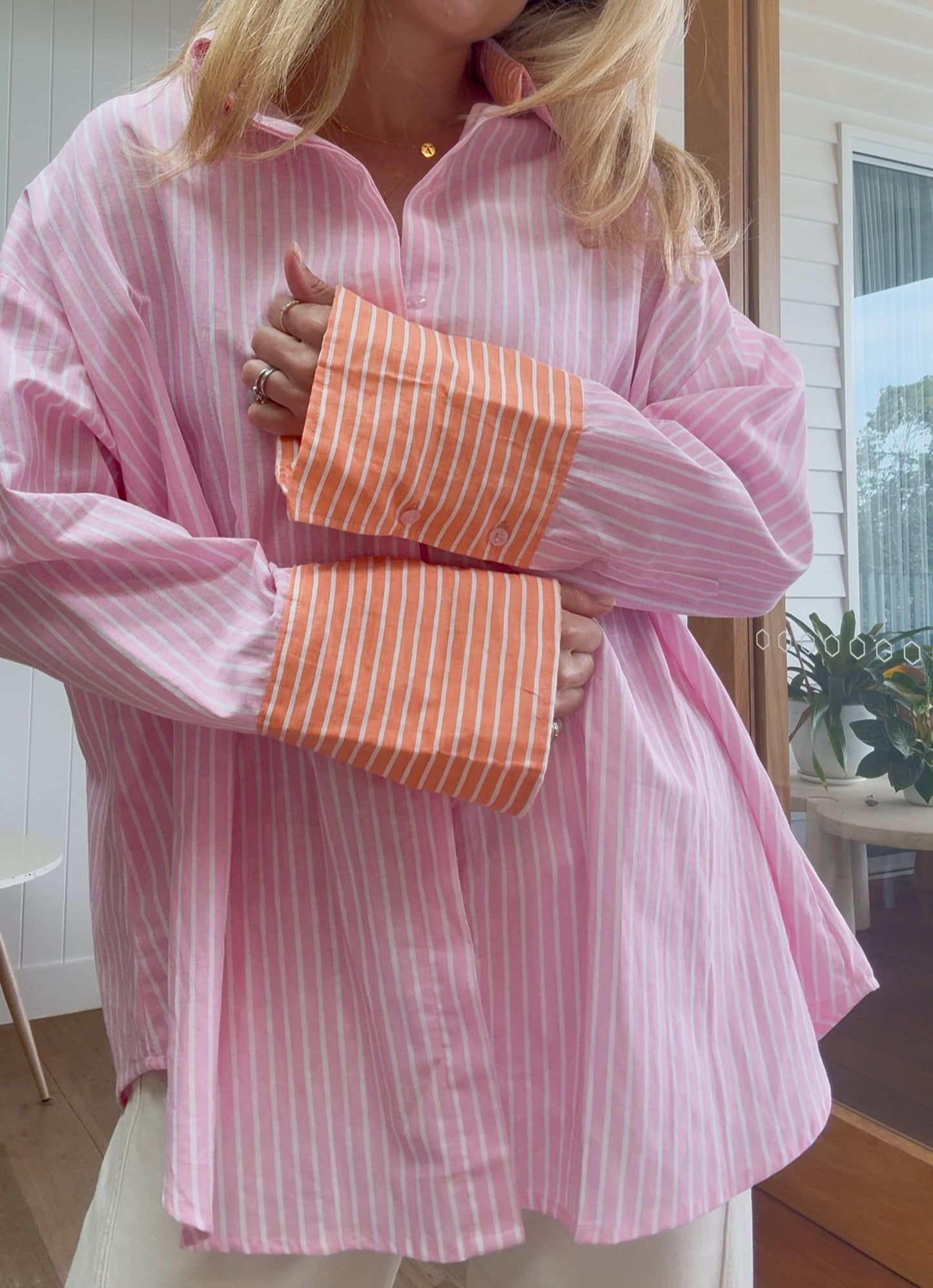 Contrast Shirt - Cotton Stripe