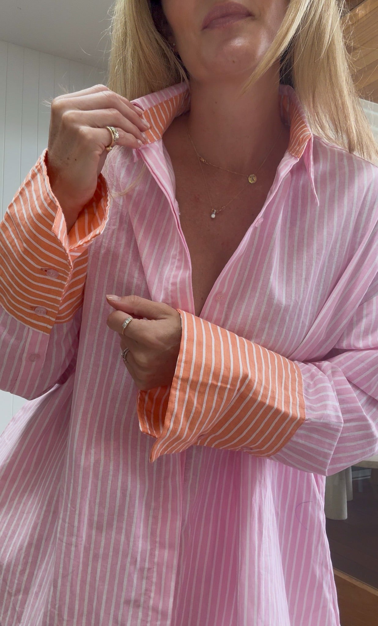 Contrast Shirt - Cotton Stripe