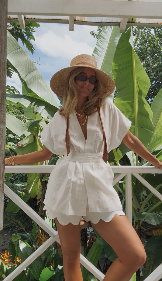 Marigold Kimono Top Linen - Wholesale