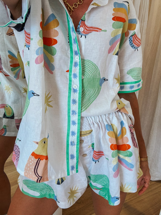 Jamie Top Printed Linen - Wholesale