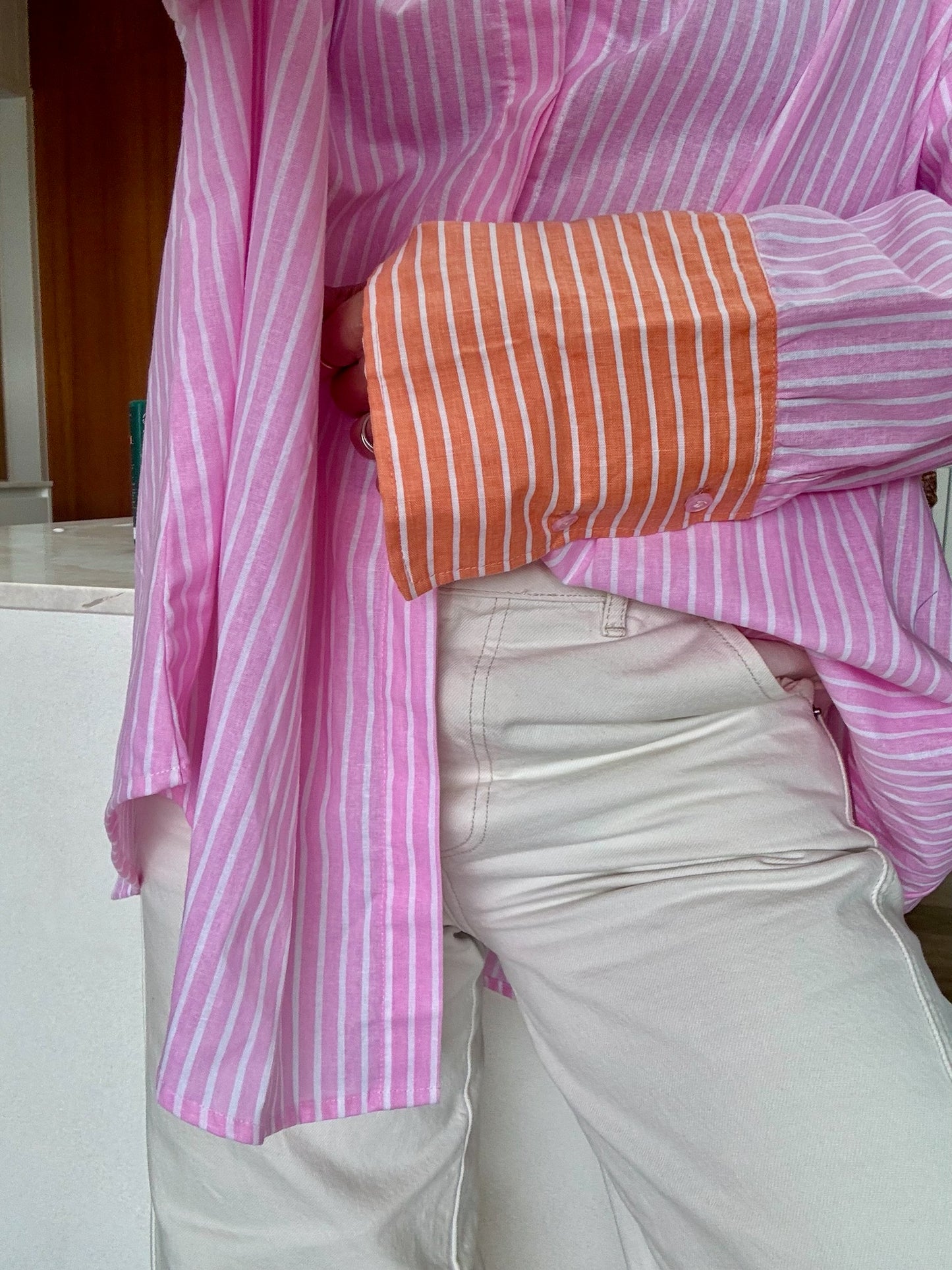 Contrast Shirt - Cotton Stripe