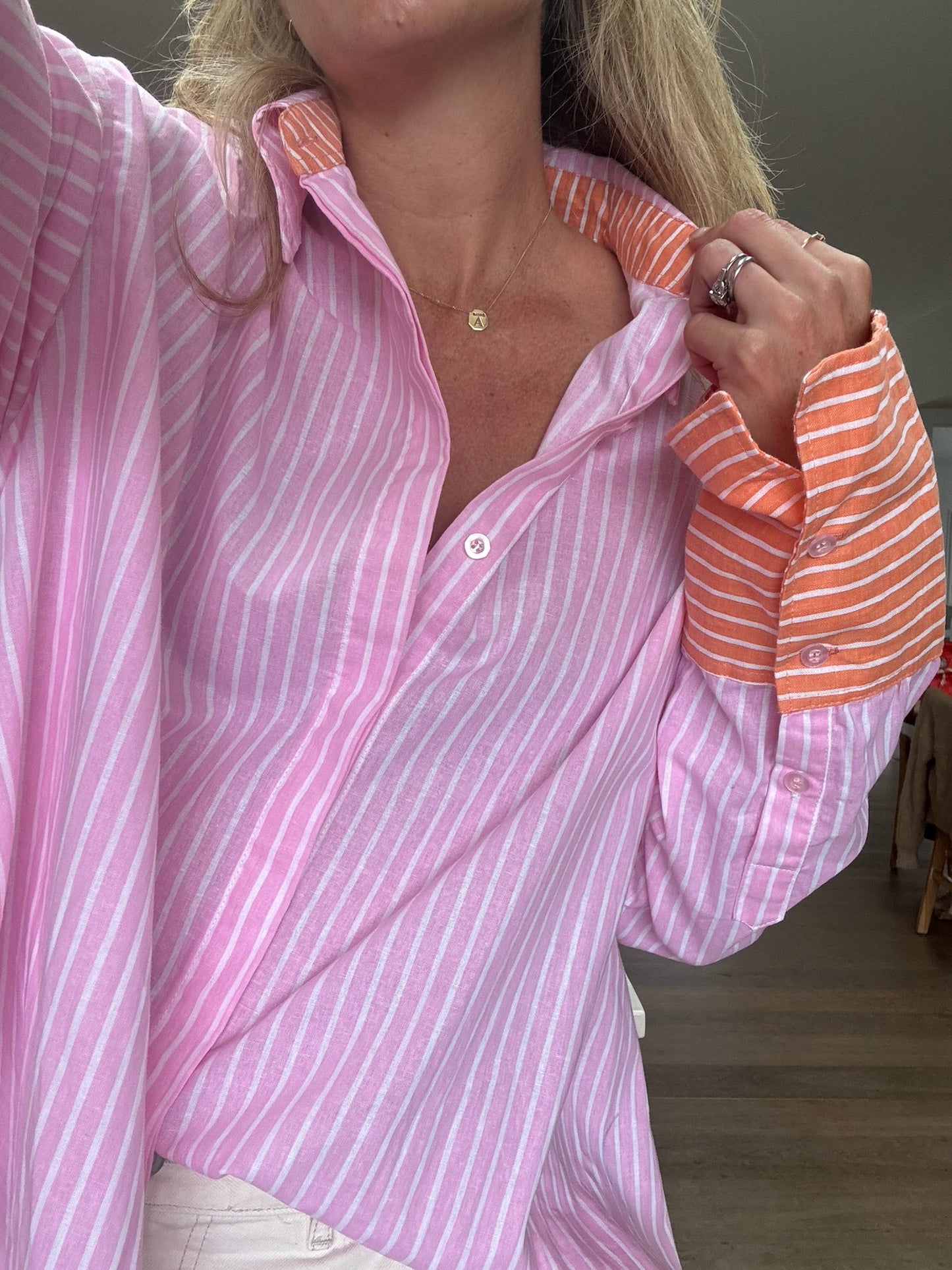 Contrast Shirt - Cotton Stripe