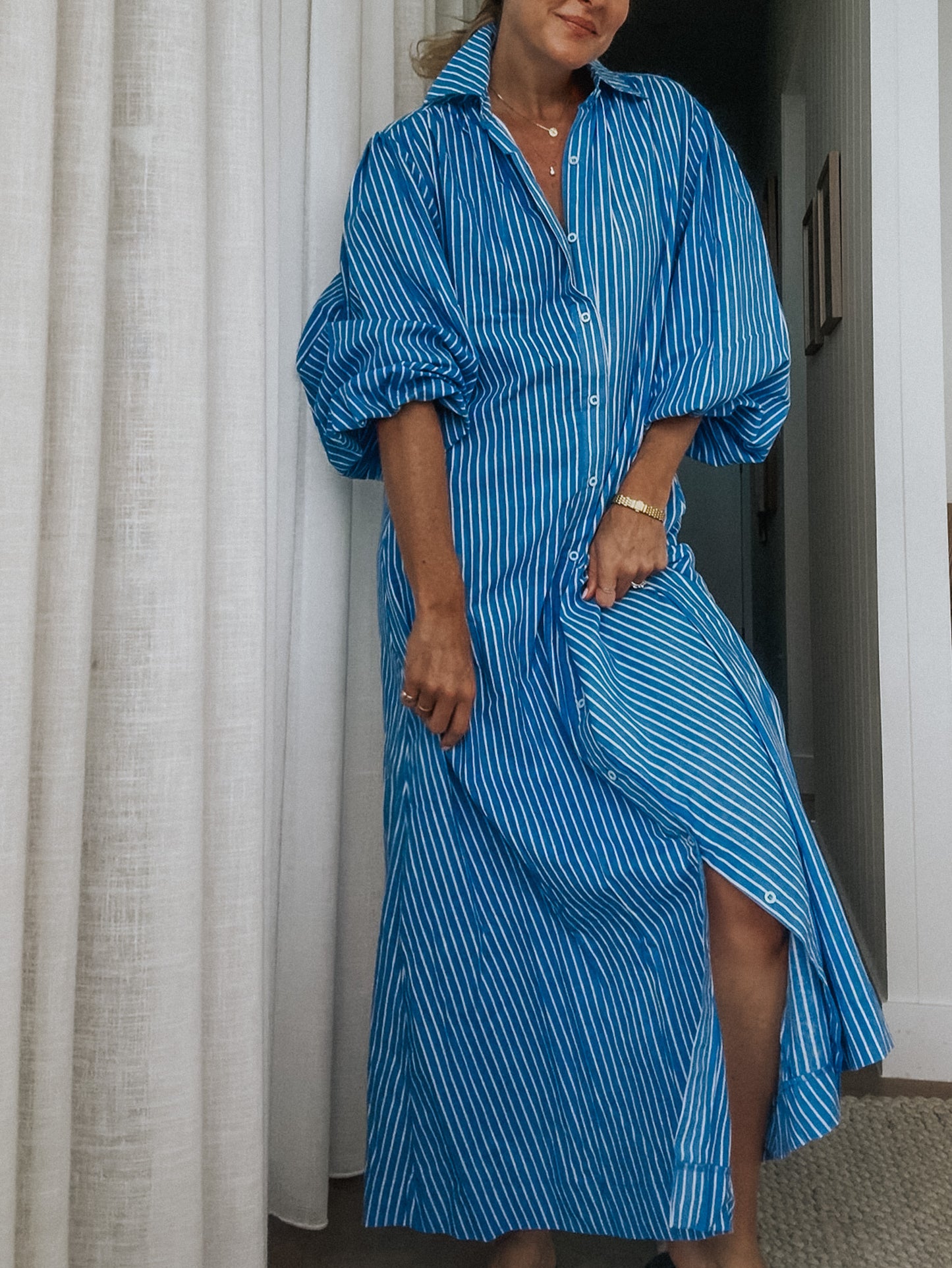 SALE Andi Maxi Dress - Ocean Stripe