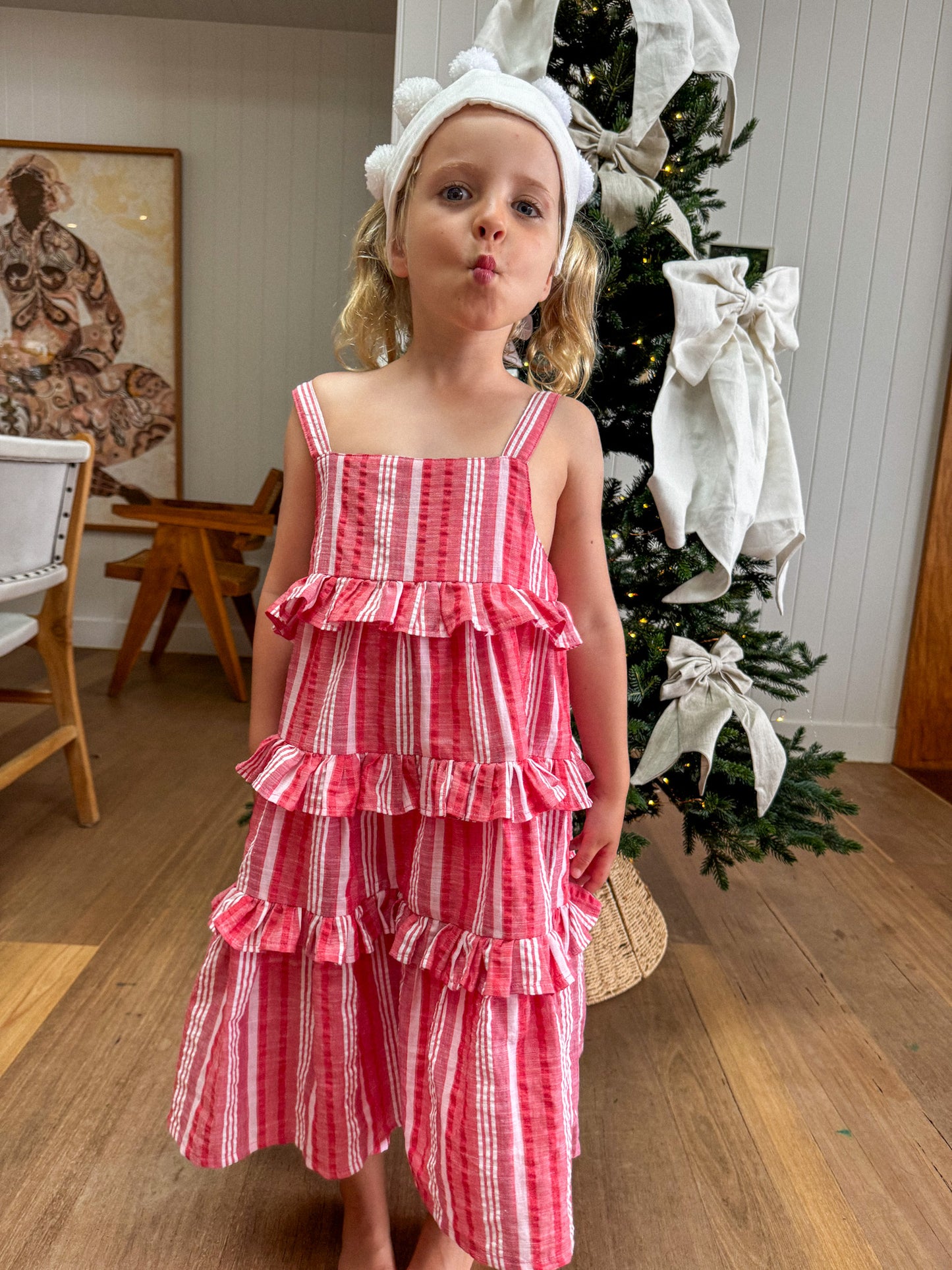 Tilda Dress - RED STRIPE