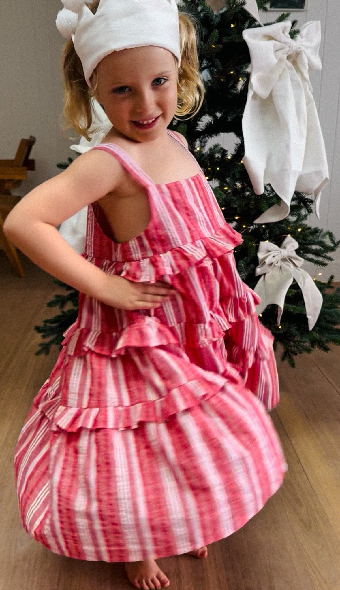 Tilda Dress - RED STRIPE