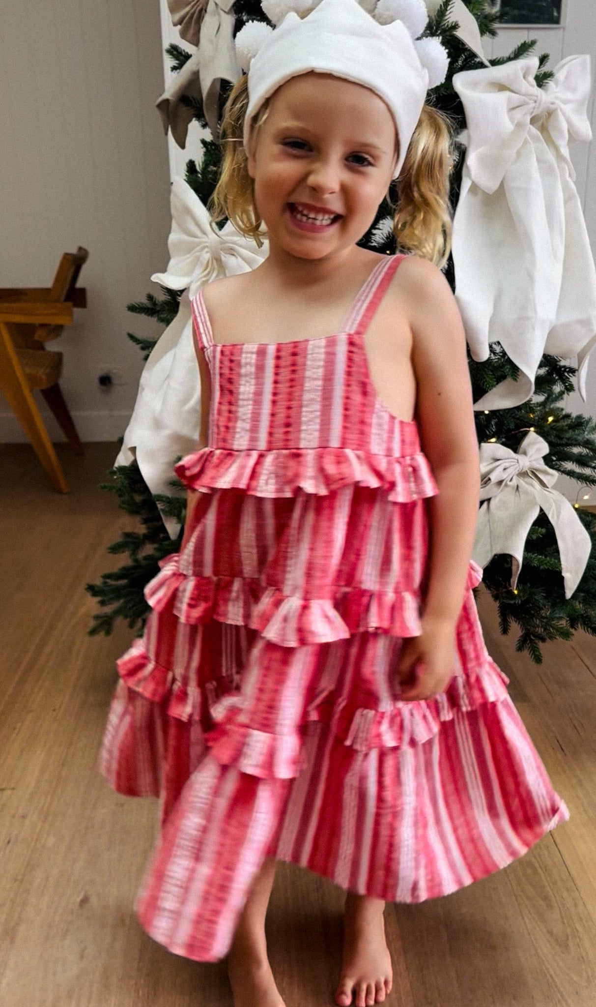 Tilda Dress - RED STRIPE