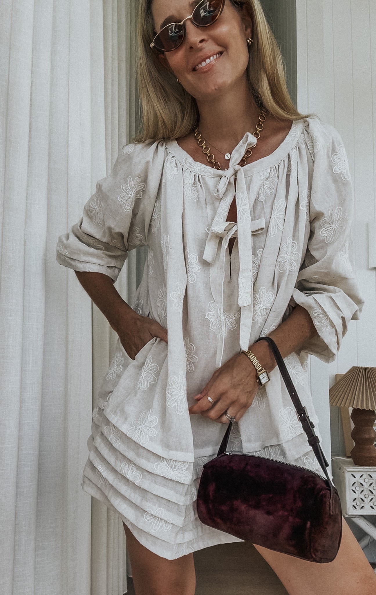 Sammie Dress - Daisy Embroidery