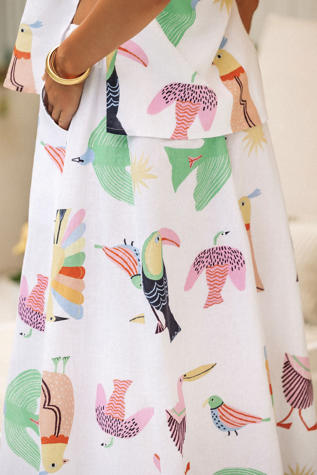 Luca Skirt - Printed Linen