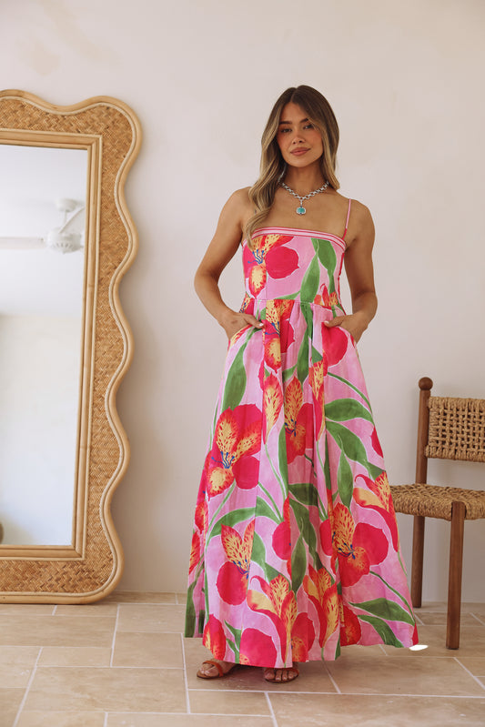 Casper Dress Printed Linen - Wholesale