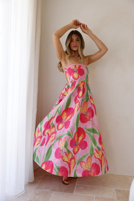 Casper Dress Printed Linen - Wholesale