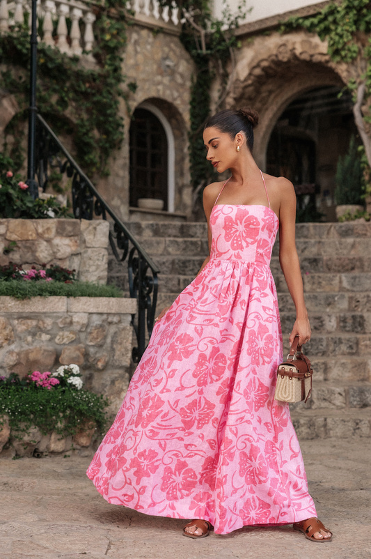 Coolum Dress Printed Linen - Wholesale