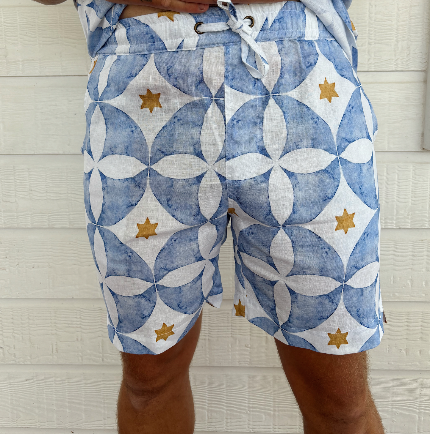 Mitch Shorts - Printed Linen