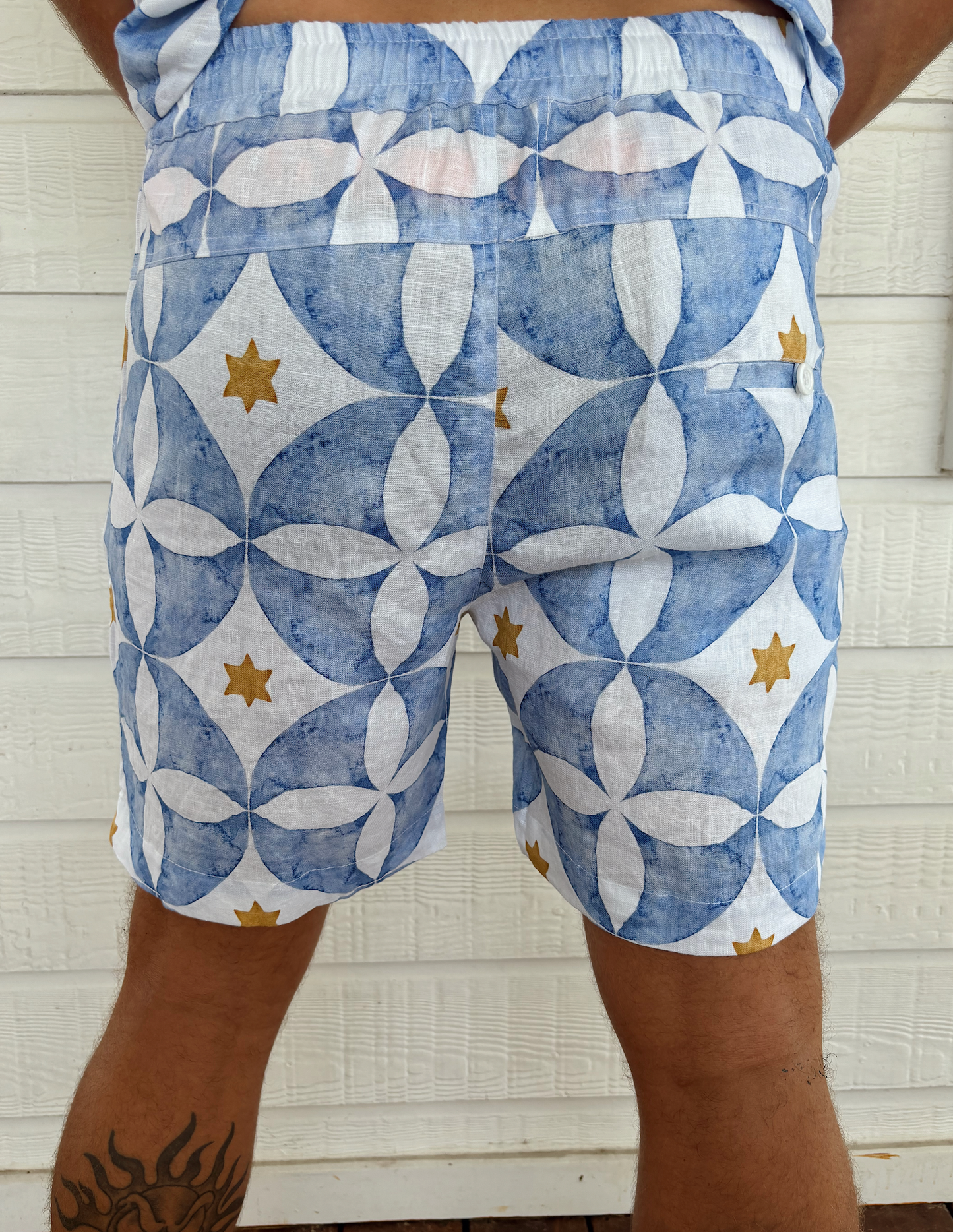 Mitch Shorts - Printed Linen