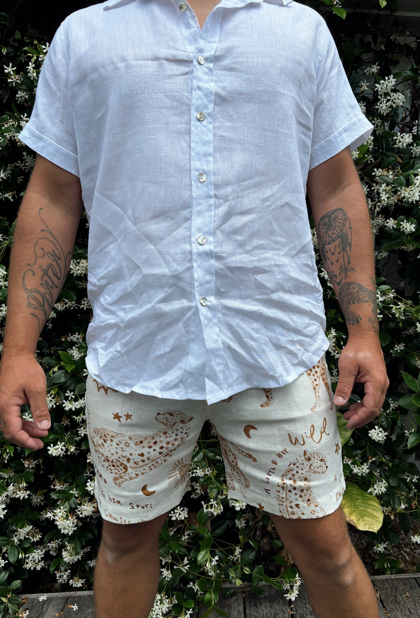 Mitch Shorts - Printed Linen