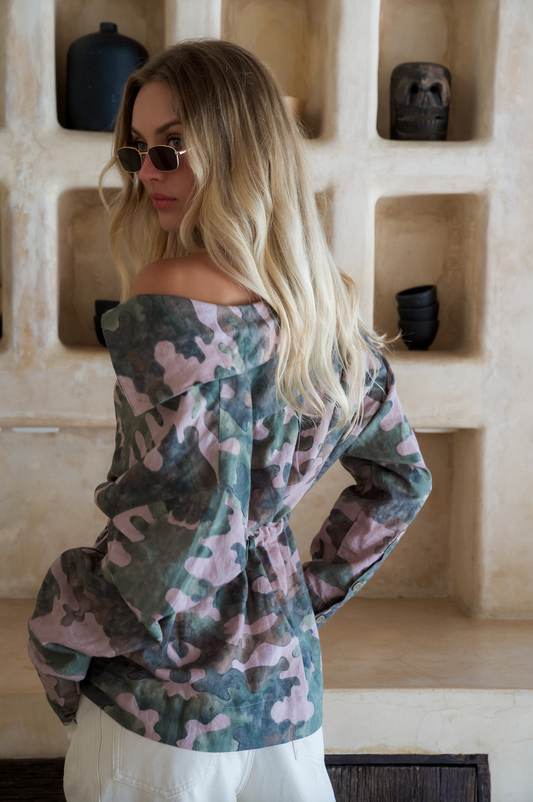 Ana Shirt Jacket Printed Linen - Wholesale