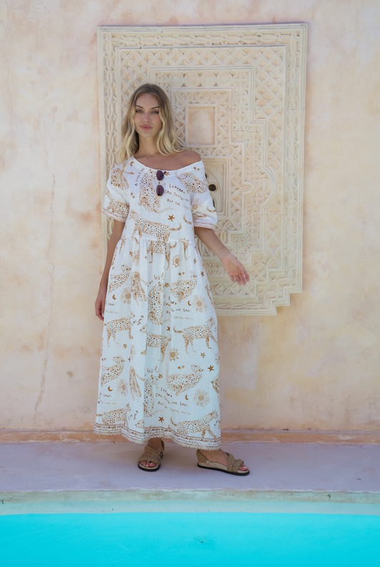 Percy Dress Printed Linen - Wholesale