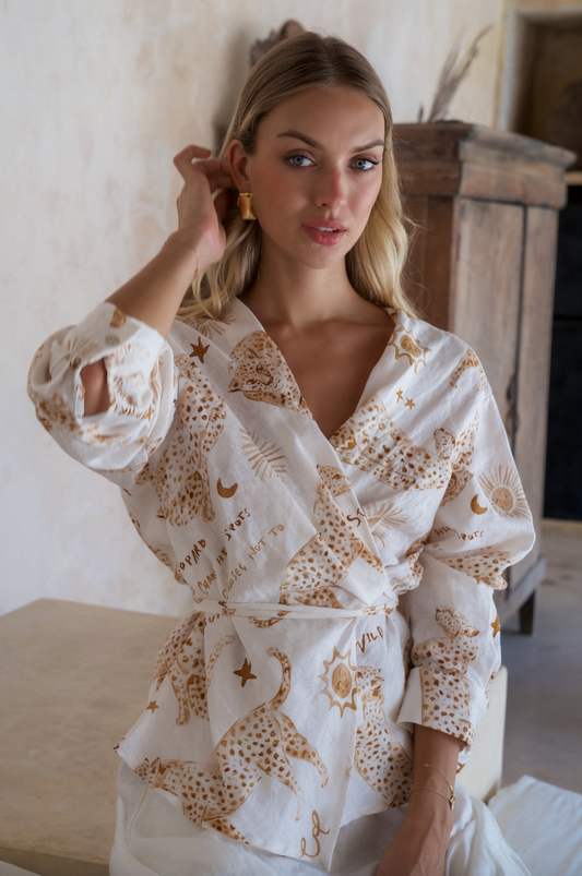 Nova Wrap Top Printed Linen - Wholesale