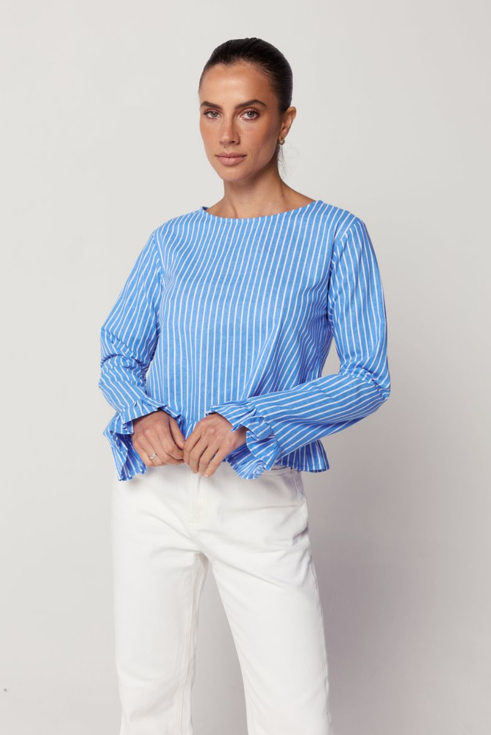 Freddie Top - Striped Linen