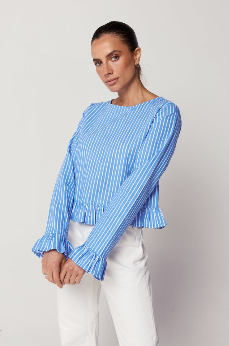 Freddie Top - Striped Linen