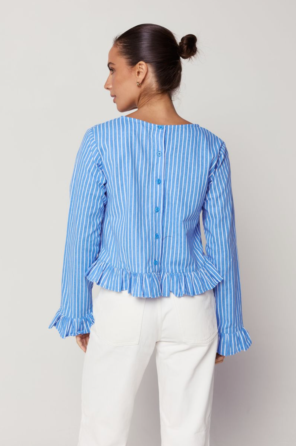 Freddie Top - Striped Linen