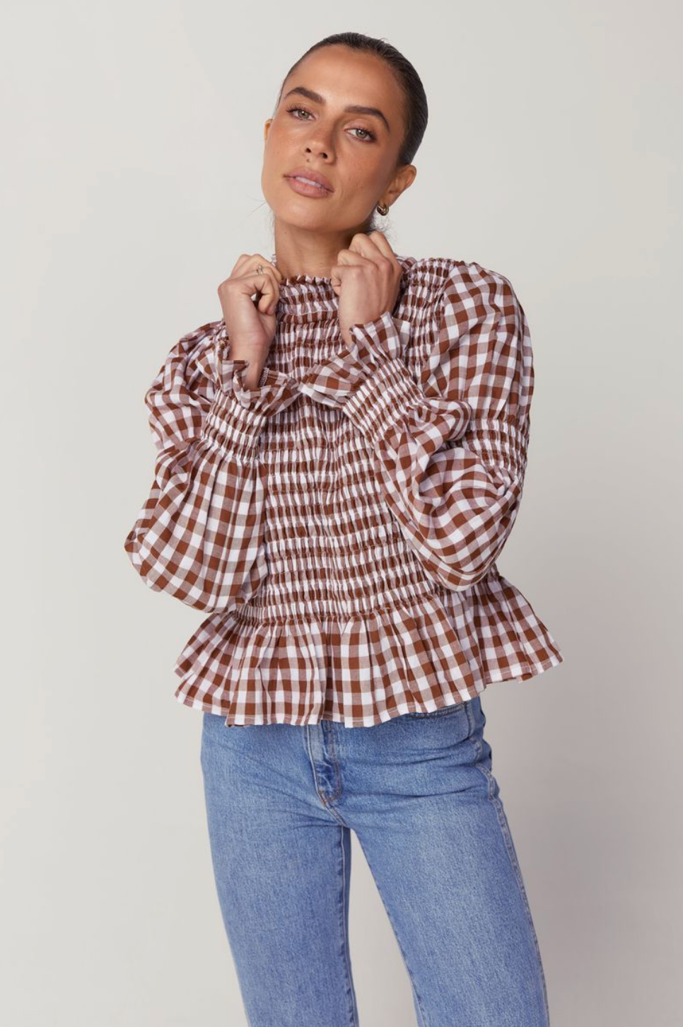 Violet Shirred Top - Cotton