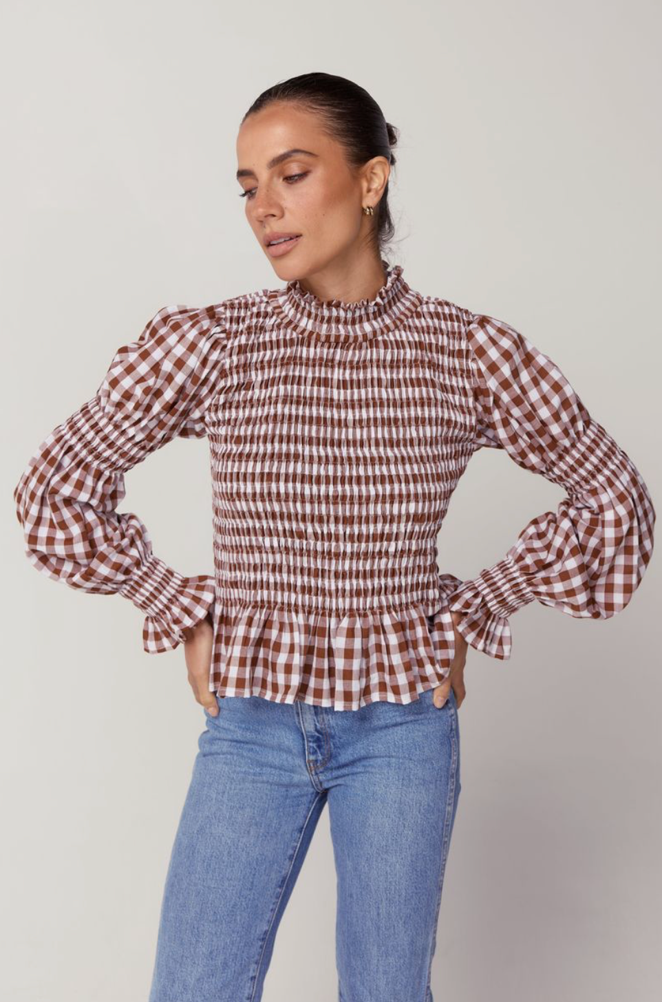 Violet Shirred Top - Cotton