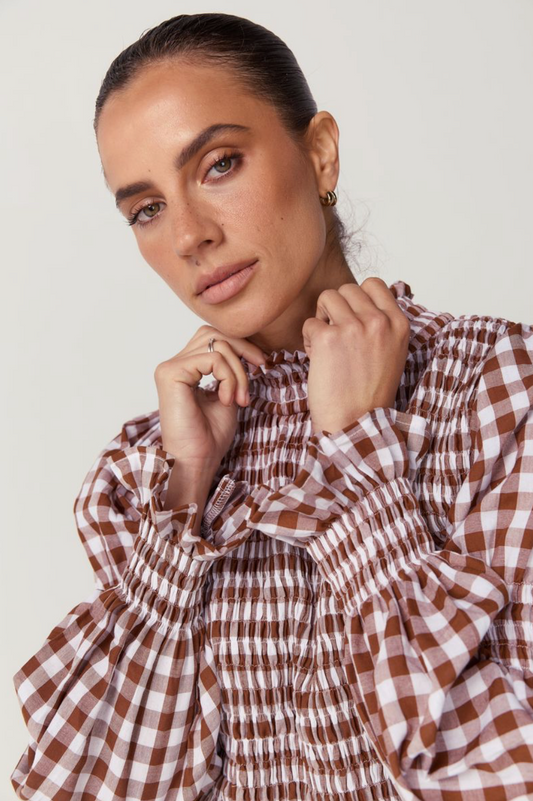 Violet Shirred Top - Cotton