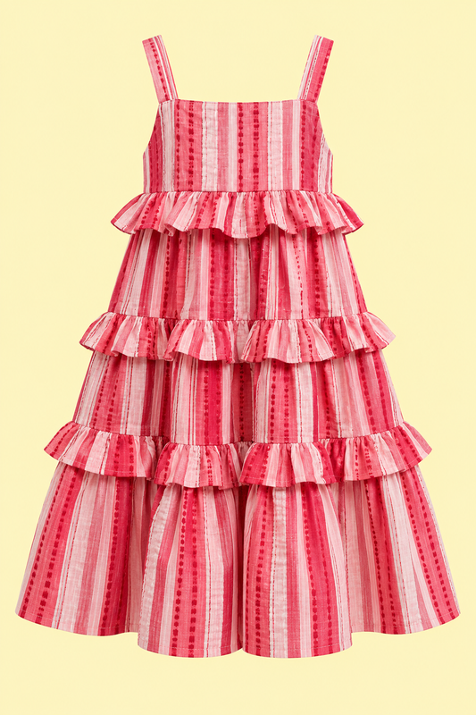Tilda Dress - RED STRIPE