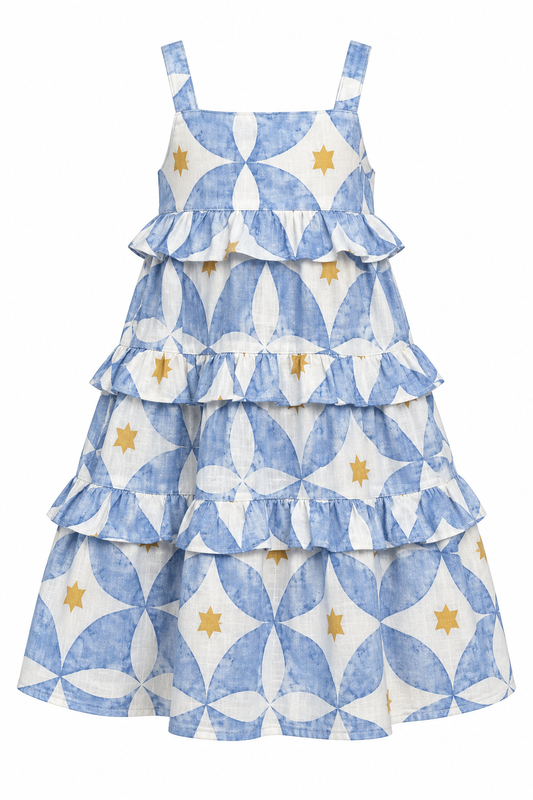 Tilda Dress - Printed Linen