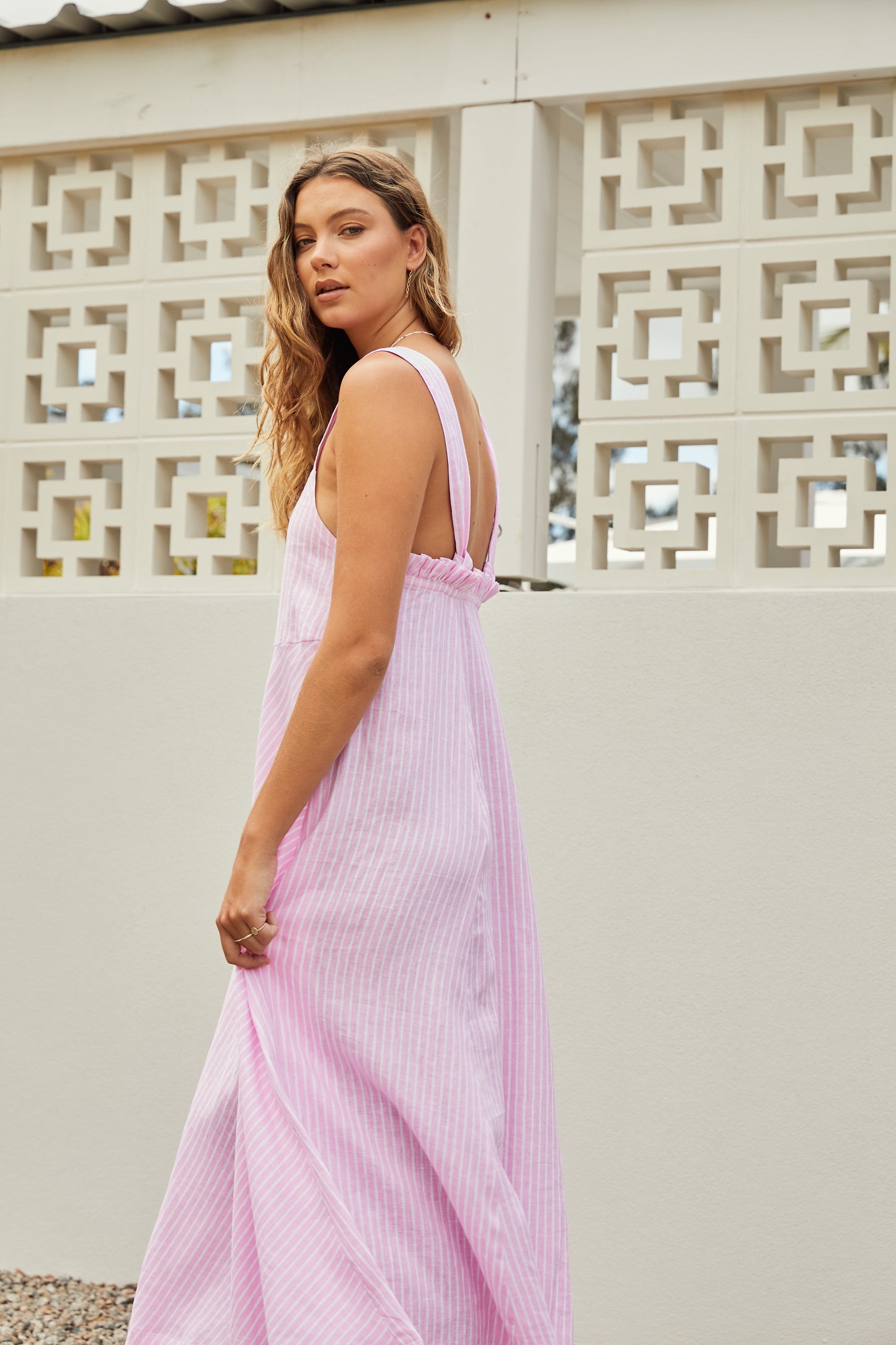 Susie Maxi Dress - Pink Stripe